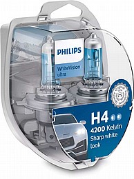 �� ����� ����  PHILIPS WHITE VISION ULTRA H4