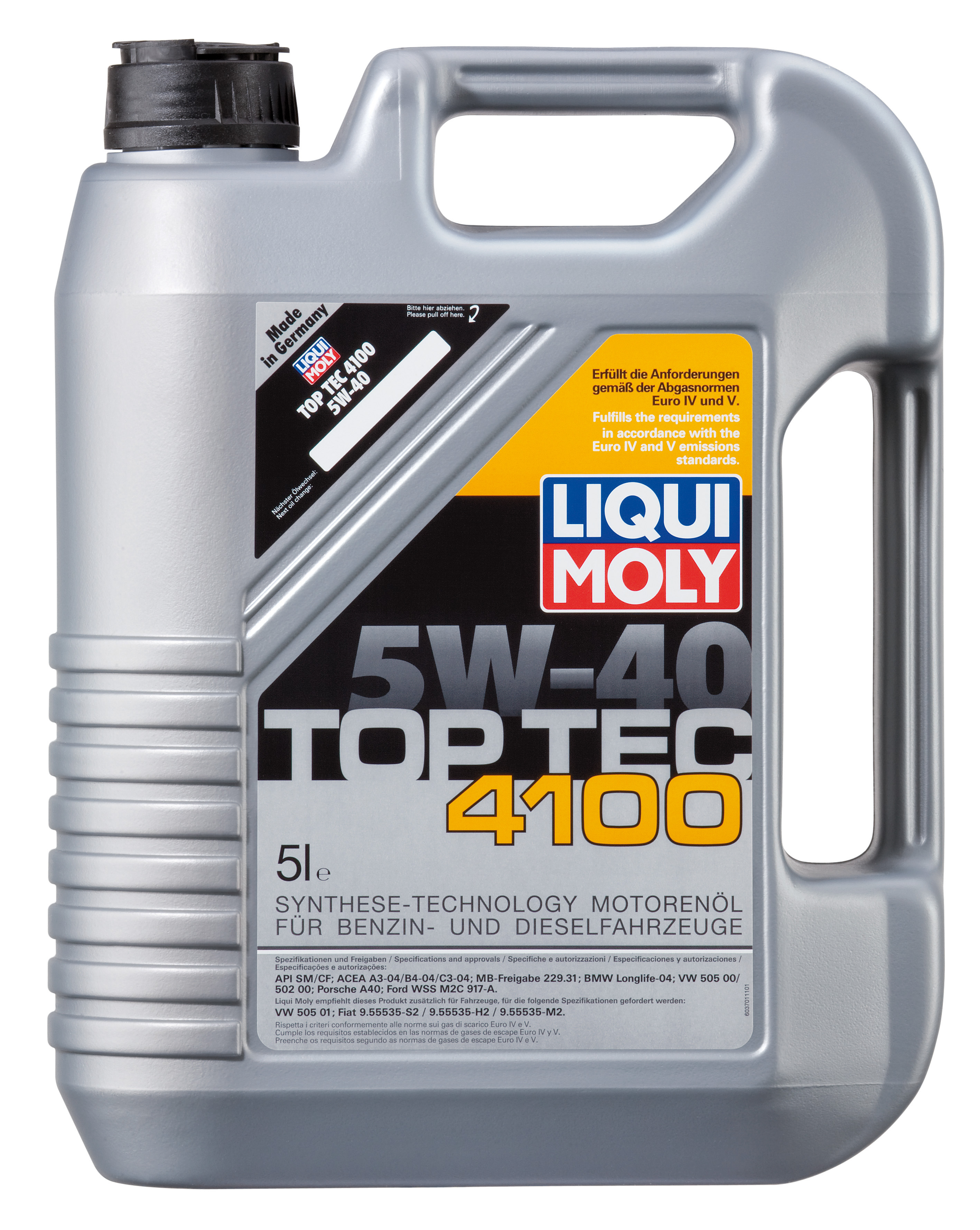 Just Motor - מבית אבי חלקי חילוף | שמן LIQUI MOLY 5W40 TOP TEC 4100